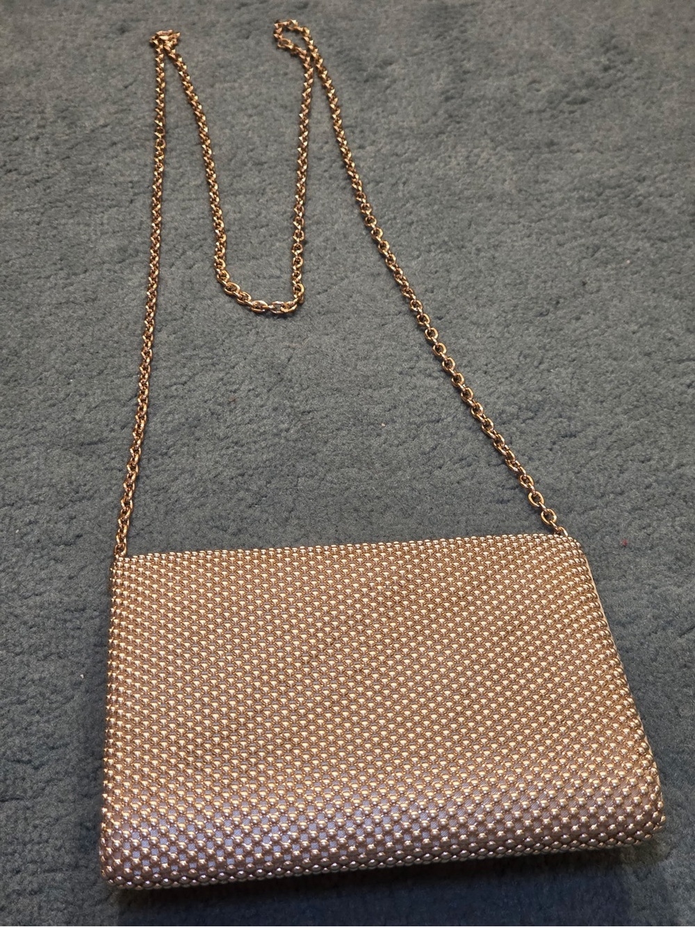 Charming Charlie RSVP Gold Mesh Crossbody Evening Bag Clutch - Picture 6 of 9